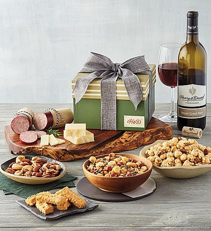 Snack Lovers Gift Box with Wine